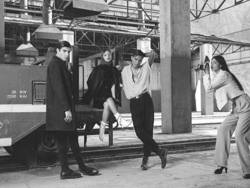 a black and white photo of a group of people